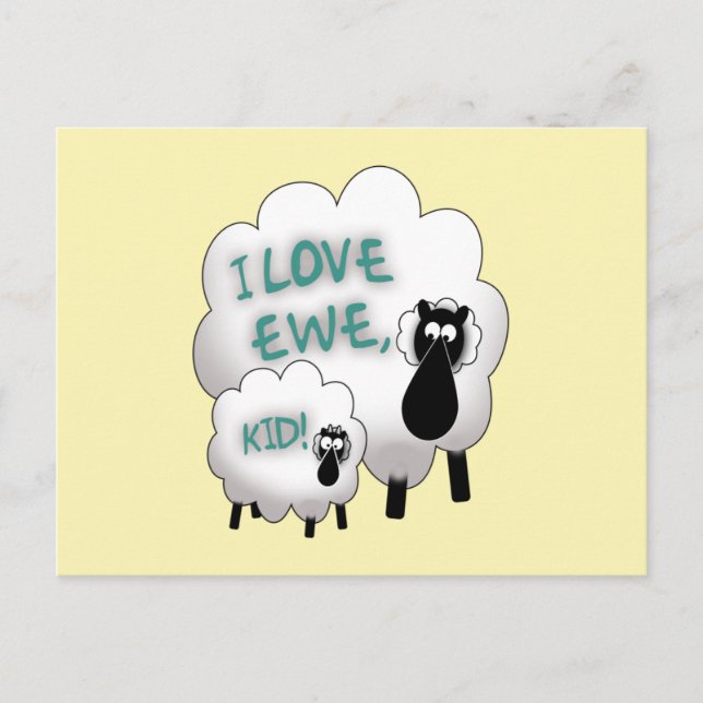 I Love Ewe, Kid! Postcard (Front)