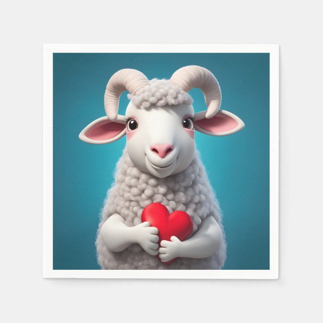 I Love Ewe Napkin (Front)