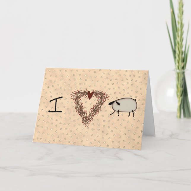 I Love Ewe Valentine's Day Card (Front)