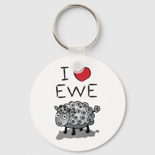 I Love Ewe! Valentines Day Key Ring