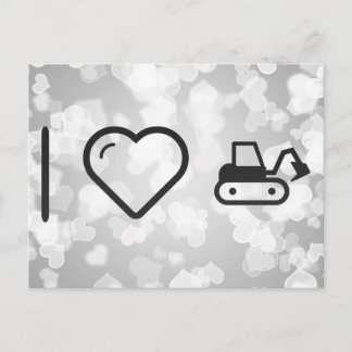 I Love Excavators Postcard