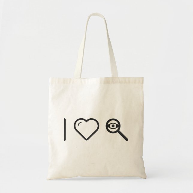 I Love Eye Examines Tote Bag (Front)