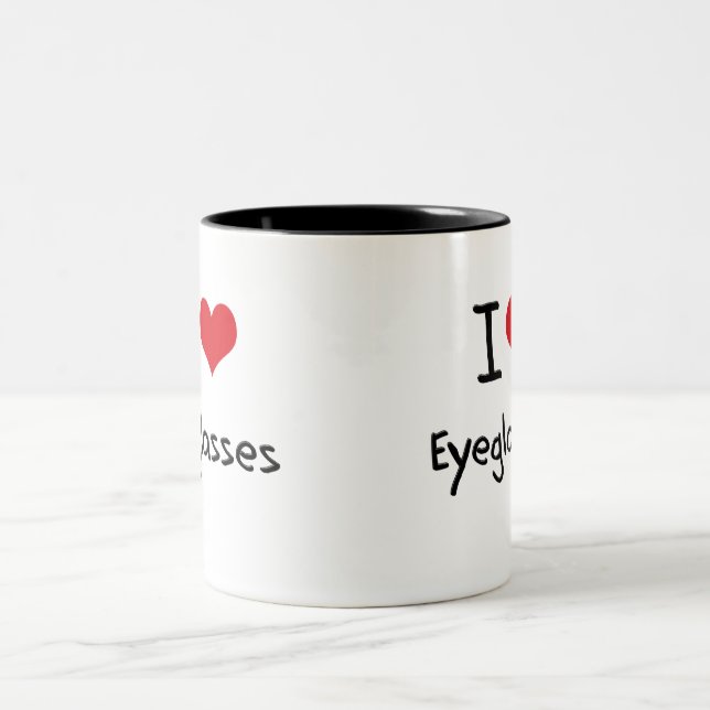 I love Eyeglasses Two-Tone Coffee Mug (Center)