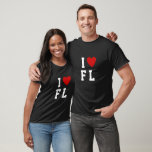 I love F L | Heart custom text FL Florida T-Shirt<br><div class="desc">This shirt can be customised into any Place ie. L A or Item i.e. C U P  or Person ie. M O M or pretty much anything you love and it looks cool.</div>