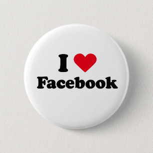 I love facebook 6 cm round badge