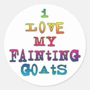 I Love Fainting Goats Classic Round Sticker