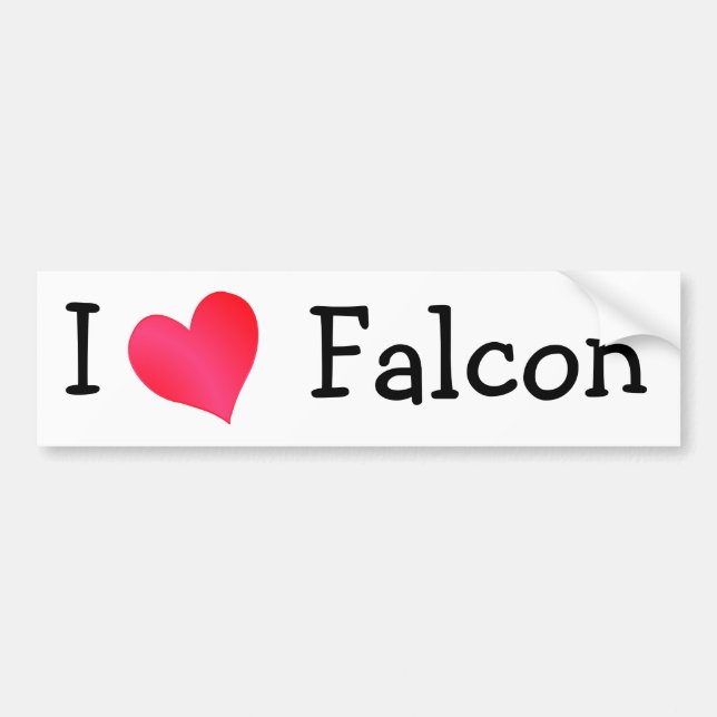 I Love Falcon Bumper Sticker (Front)