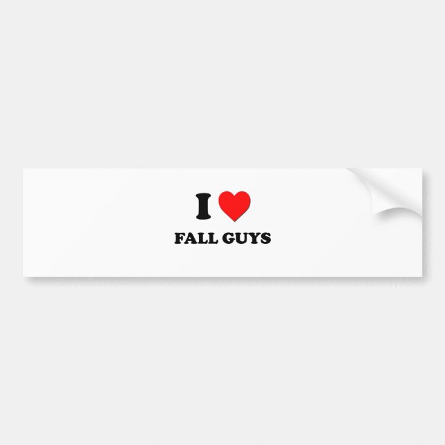 I Love Fall Guys Bumper Sticker (Front)