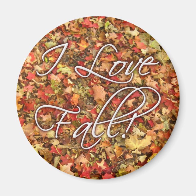 "I Love Fall" Leaves Magnet (Front)
