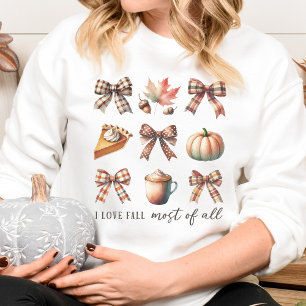 I Love Fall Most of All, Autumn Coquette Women's  Sweatshirt