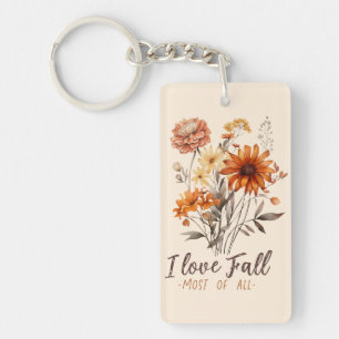 I Love Fall Most of All – Autumn Foliage Key Ring