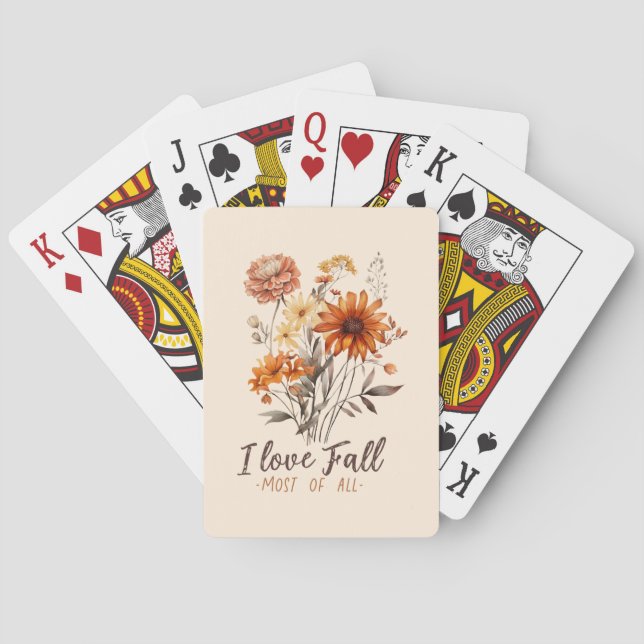 I Love Fall Most of All – Autumn Foliage Playing Cards (Back)