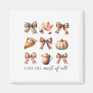 I Love Fall Most Of All Fall Season Thanksgiving Magnet