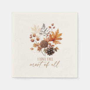 I Love Fall Most Of All Leaves Foliage Napkin