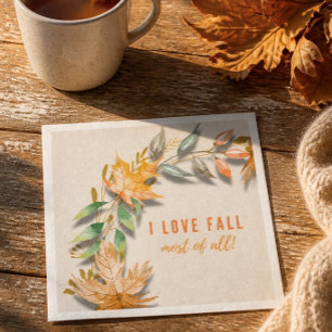 I Love Fall Most of All Paper Napkin