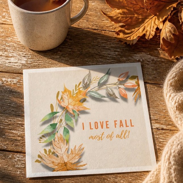 I Love Fall Most of All Paper Napkin (Creator Uploaded)