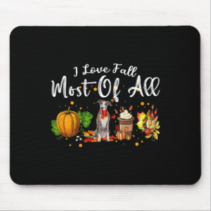 I Love Fall Most Of All Pumpkin Greyhound Autumn S Mouse Pad