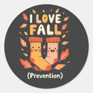 I Love Fall Prevention Autumn Cosy Pumpkin Spice Classic Round Sticker