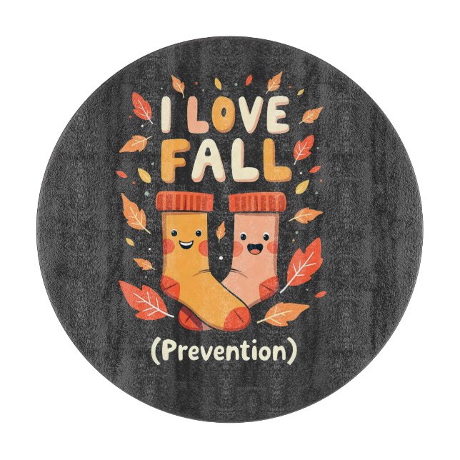 I Love Fall Prevention Autumn Cosy Pumpkin Spice  Cutting Board (Front)