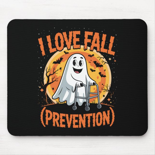 I Love Fall Prevention Physical Therapy Halloween  Mouse Pad (Front)