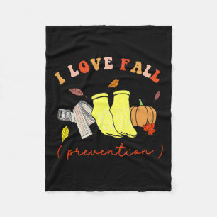 I Love Fall Prevention Socks Thanksgiving Autumn Fleece Blanket