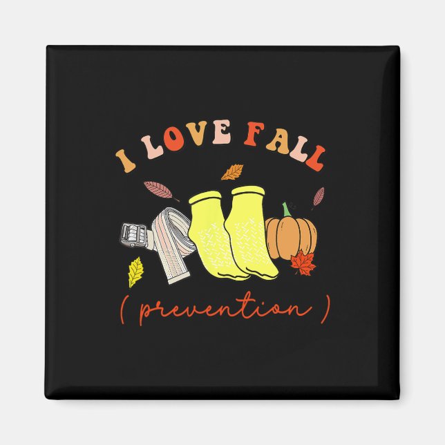 I Love Fall Prevention Socks Thanksgiving Autumn  Magnet (Front)