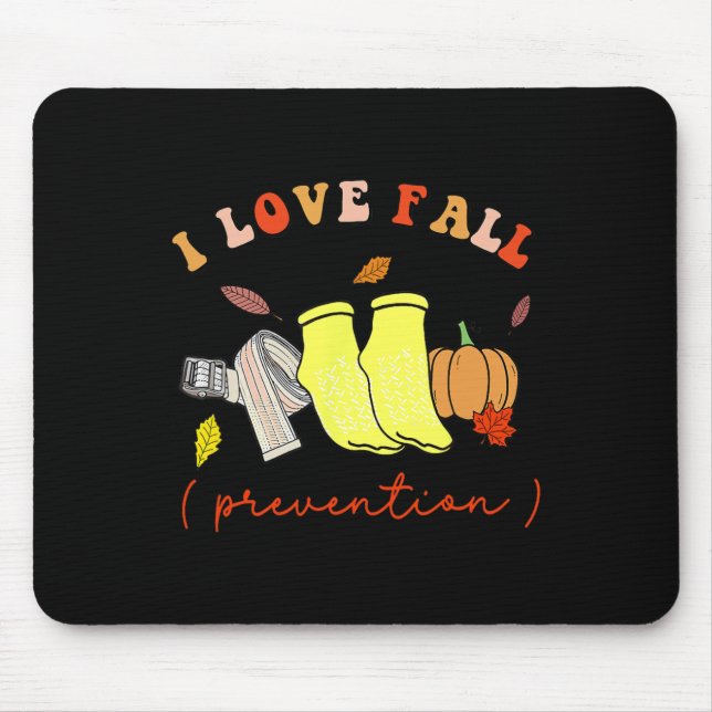 I Love Fall Prevention Socks Thanksgiving Autumn  Mouse Pad (Front)