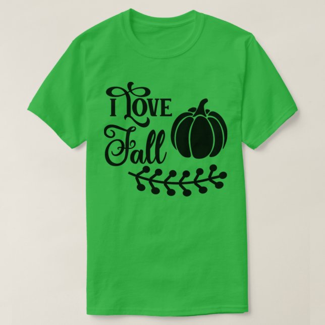 I Love Fall Simple Lettering T-Shirt (Design Front)