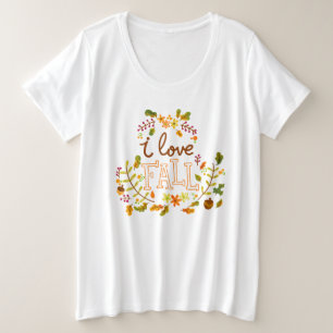 I Love Fall Thanksgiving Women's  Plus Size T-Shirt