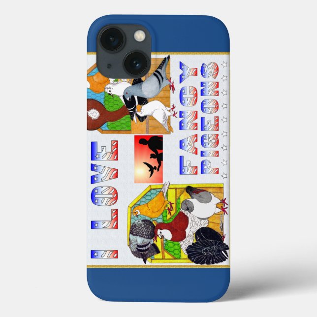 I Love Fancy Pigeons! Case-Mate iPhone Case (Back)