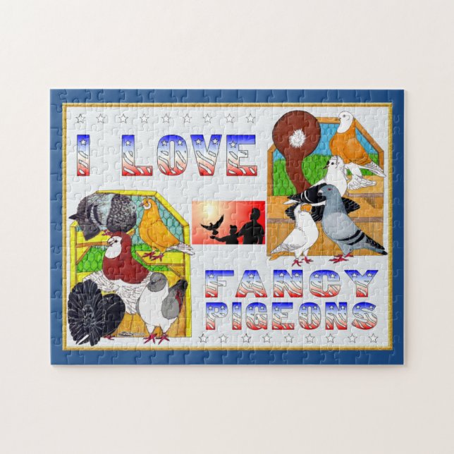 I Love Fancy Pigeons! Jigsaw Puzzle (Horizontal)