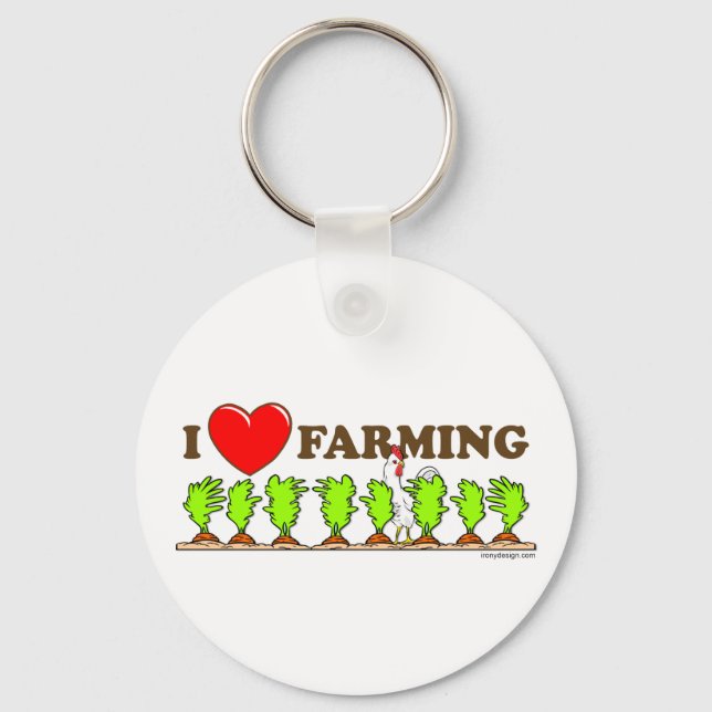 I Love Farming Key Ring (Front)