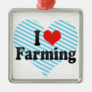 I Love Farming Metal Tree Decoration