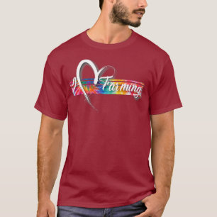 I Love Farming Tie Dye Cool Vintage Inspired for T-Shirt