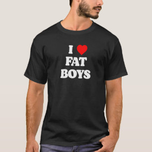 I Love Fat Boys Lineman Football Fan Graphic T-Shirt