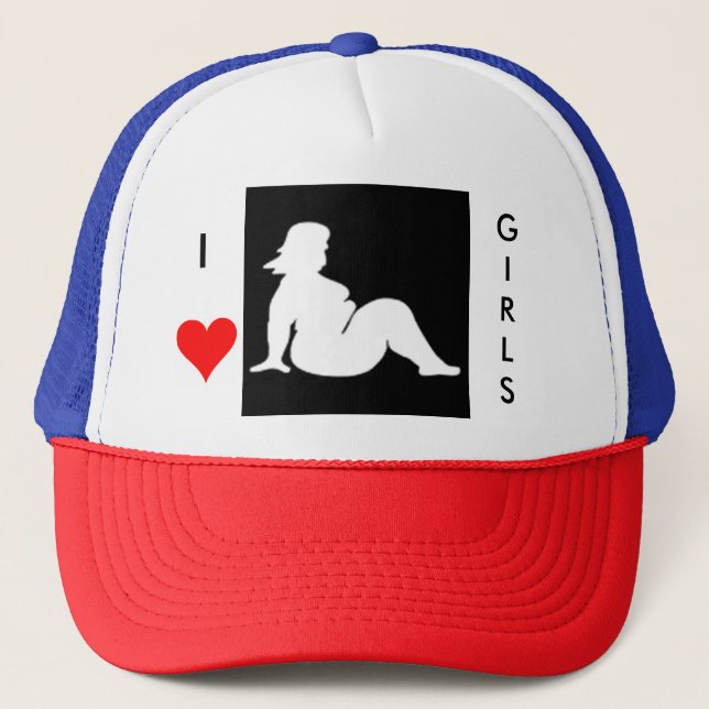 I LOVE FAT GIRLS TRUCKER HAT (Front)