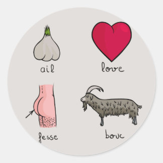 I Love FB Classic Round Sticker