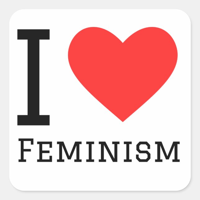 I love feminism  square sticker (Front)