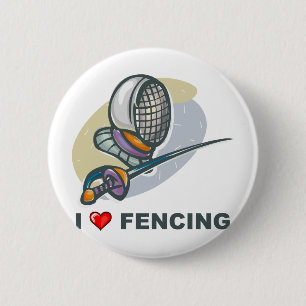 I Love Fencing 6 Cm Round Badge