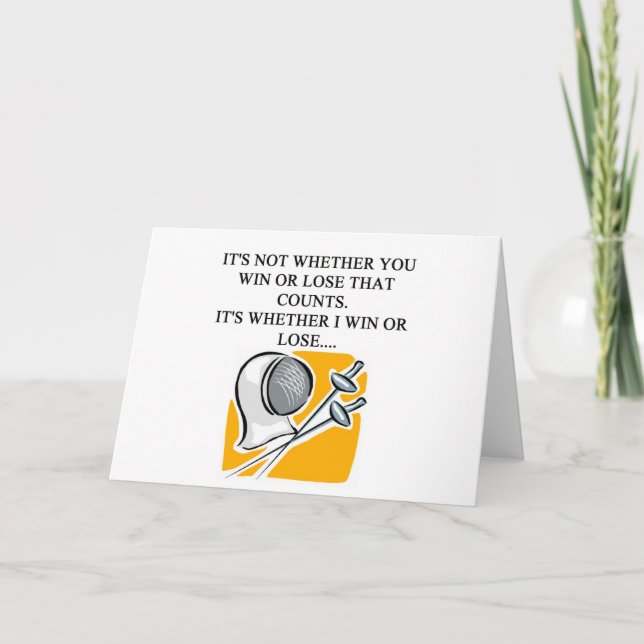 i love fencing fencer design card (Front)