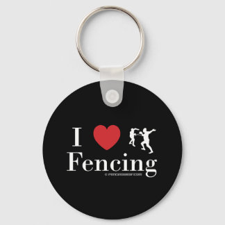 I Love Fencing Key Ring
