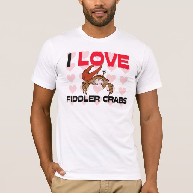 I Love Fiddler Crabs T-Shirt (Front)