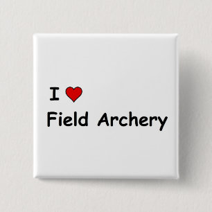 I Love Field Archery 15 Cm Square Badge
