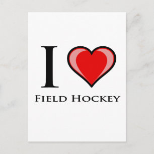 I Love Field Hockey Postcard