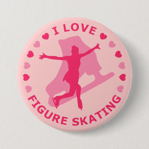 I Love Figure Skating 7.5 Cm Round Badge