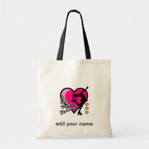 I LOVE FIGURE SKATING HEARTS AND SKATER TOTE BAG