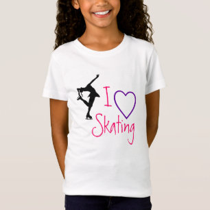 I love Figure Skating - purple heart T-Shirt