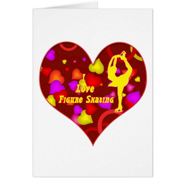 I Love Figure Skating Retro Design Heart (Front)