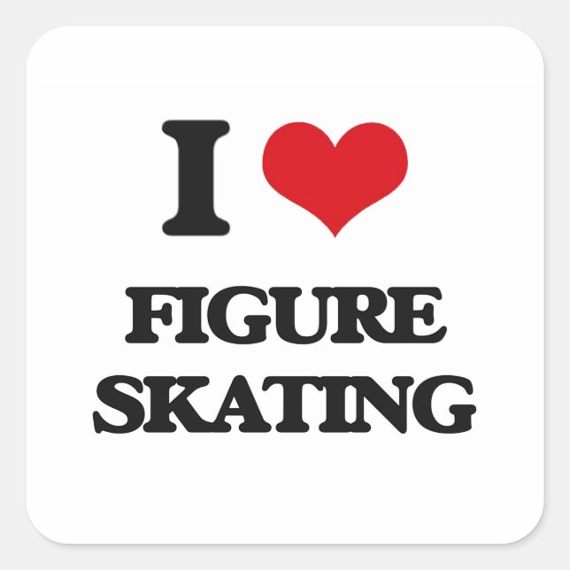 I love Figure Skating Square Sticker (Front)