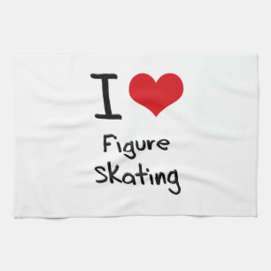 I Love Figure Skating Tea Towel